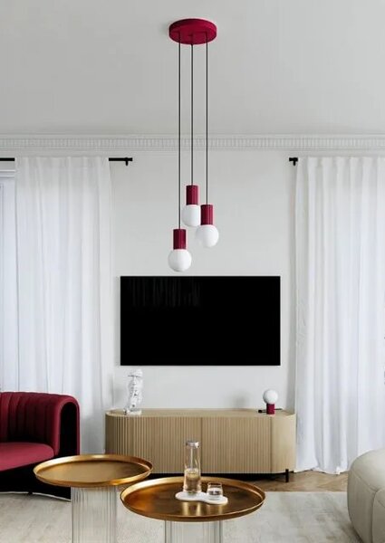 Burgundowa nowoczesna lampa wisząca F5-P93