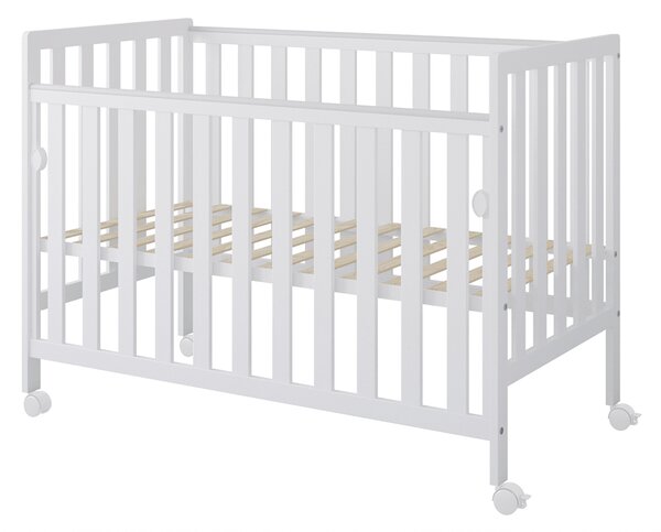 Łóżeczko z opuszczanym bokiem 120x60 Nestilo - Białe