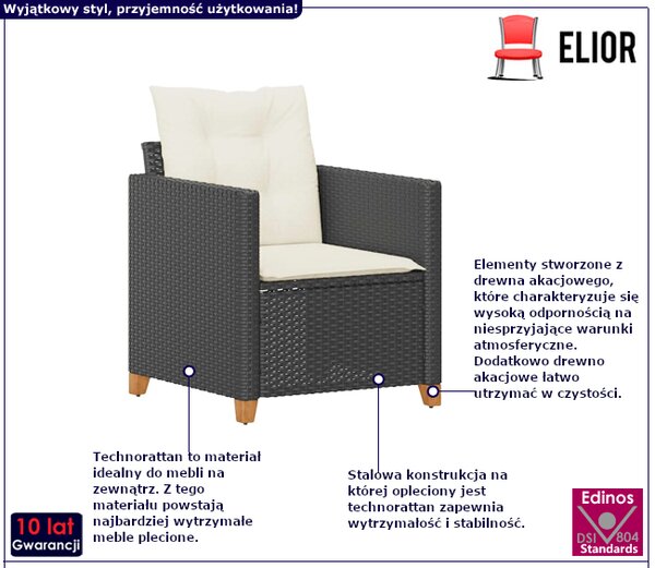 Fotel ogrodowy z poduszkami M4-D70