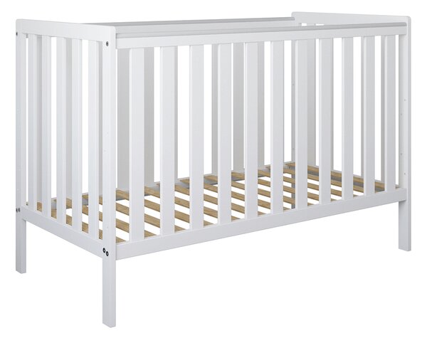 Łóżeczko 2w1 z barierką 120x60 Nestilo - Białe