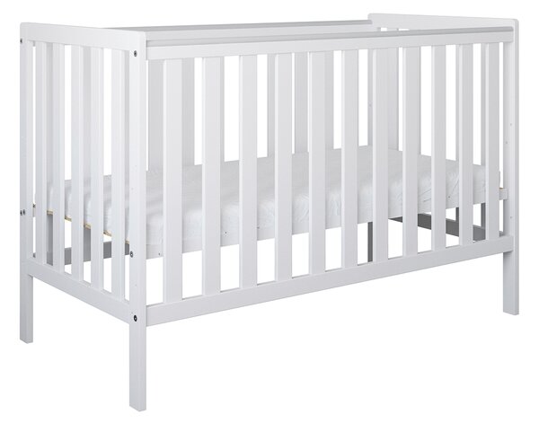Łóżeczko 2w1 z barierką 120x60 Nestilo - Białe