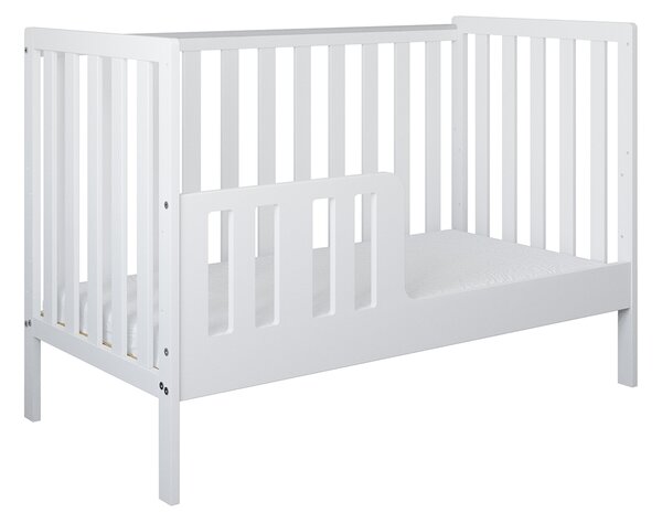 Łóżeczko 2w1 z barierką 120x60 Nestilo - Białe