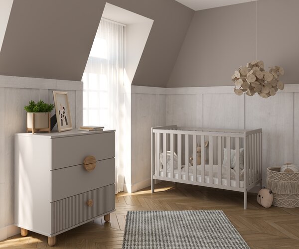 Łóżeczko 2w1 z barierką 120x60 Nestilo - Kaszmir