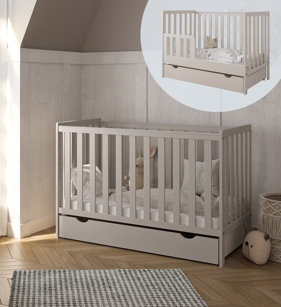 Łóżeczko 2w1 z barierką 120x60 Nestilo - Kaszmir