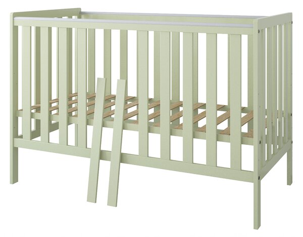 Łóżeczko 2w1 z barierką 120x60 Nestilo - Mięta