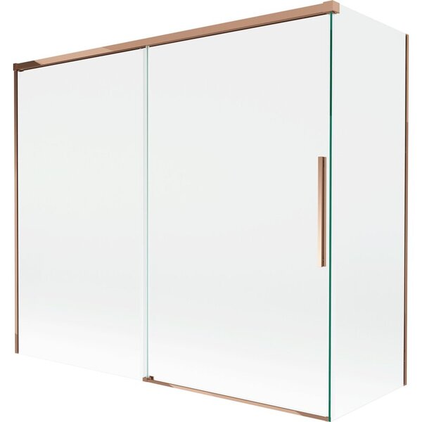 Mexen Rox parawan nawannowy 2-skrzydłowy rozsuwany 180 + 90 x 150 cm, transparent, różowe złoto - 8C9-180-090-60-00