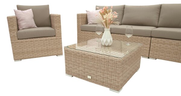 Zestaw rattanowy MALIBU dla 5 osób (cappuccino)