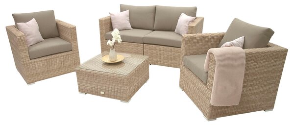 Zestaw rattanowy MALIBU dla 4 osób (cappuccino)