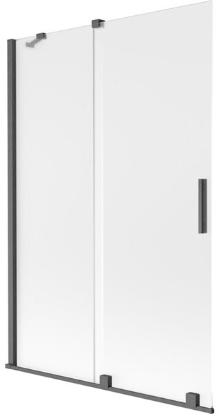 Mexen Velar parawan nawannowy 2-skrzydłowy rozsuwany 120 x 150 cm, szron, gun gray szczotkowany - 896-120-000-31-66