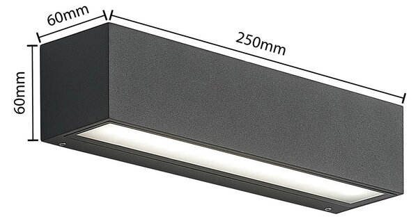 Kinkiet zewnętrzny LED Lengo Arcchio, czarny, aluminium, nowoczesny