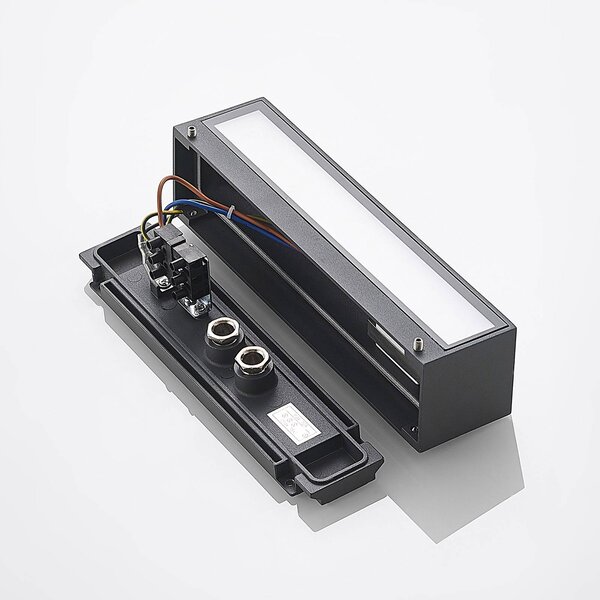 Kinkiet zewnętrzny LED Lengo Arcchio, czarny, aluminium, nowoczesny