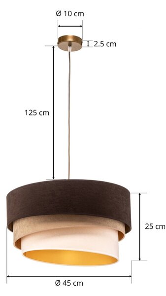 Lampa wisząca Devon Duolla, możliwość ściemniania, brązowy / rdzawy, salon / jadalnia, tkanina / materiał / jedwab, nowoczesny