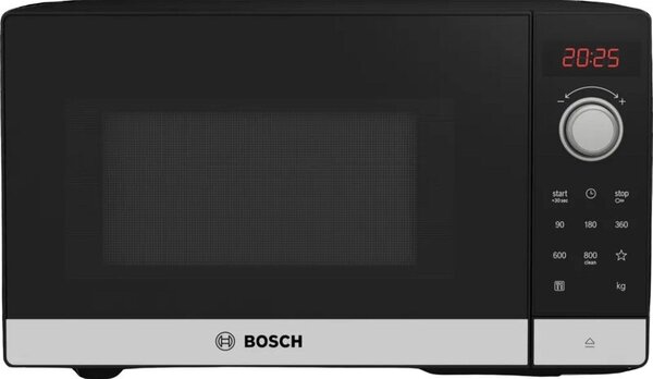 Kuchenka mikrofalowa BOSCH FFL023MS2 Serie 2 800W średnica 27 cm pojemność 20L Hydroliza QuickStart Czarno-srebrny