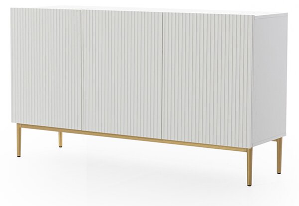 Komoda Nicole 150 cm - biały mat / złote nóżki