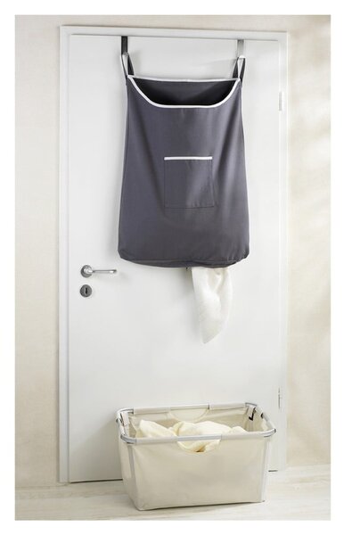 Szary wiszący kosz na pranie Wenko Door Laundry, 65 l