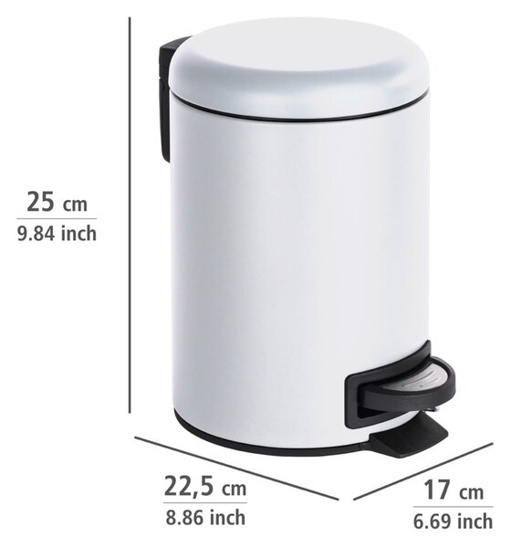 Biały kosz na śmieci Wenko Leman, 3 l