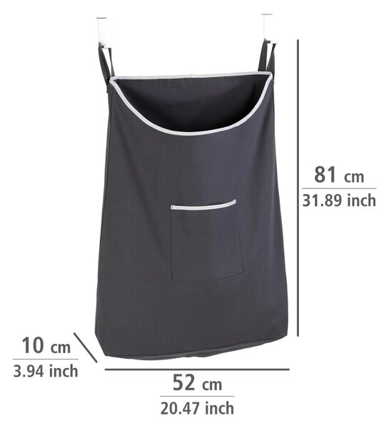 Szary wiszący kosz na pranie Wenko Door Laundry, 65 l