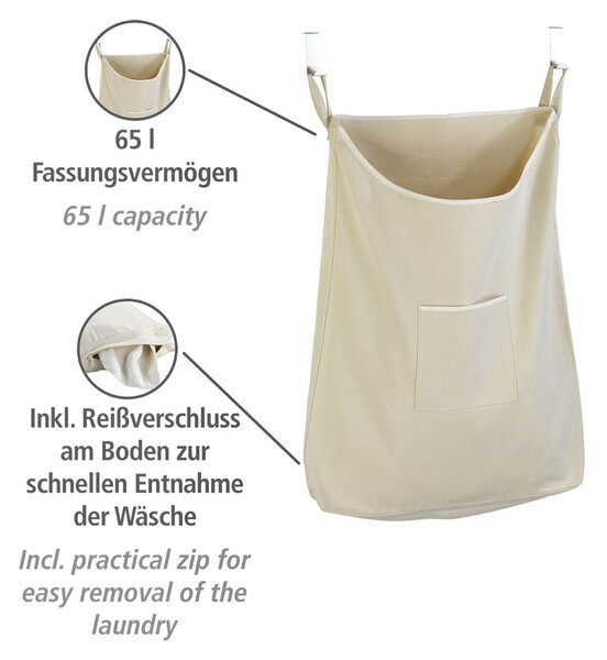 Beżowy wiszący kosz na pranie Wenko Door Laundry, 65 l