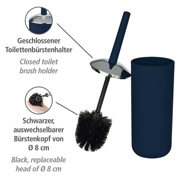 Granatowa szczotka do WC Wenko Brasil