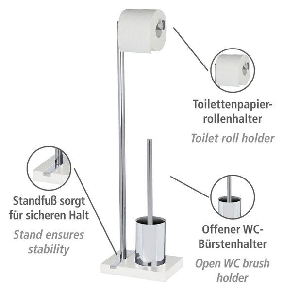 Szczotka do WC z uchwytem na papier toaletowy Wenko Noble