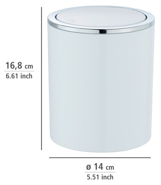 Biały kosz na śmieci Wenko Inca, 2 l