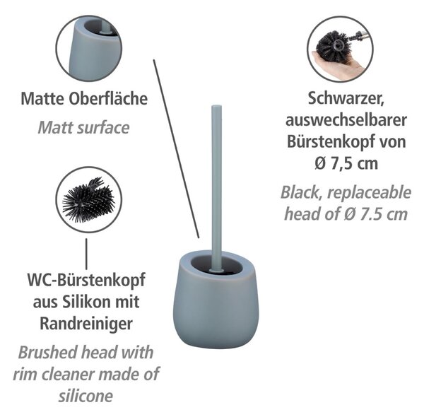 Szara ceramiczna szczotka do WC Wenko Badi