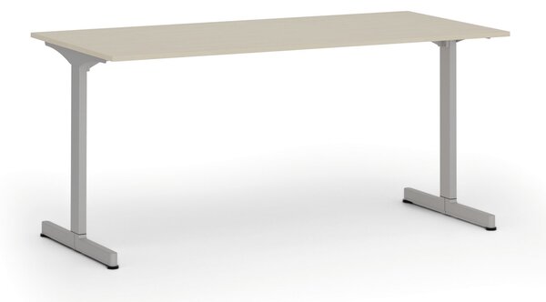 Biurko PRIMO BETA, 160x80 cm, szara podstawa, brzoza