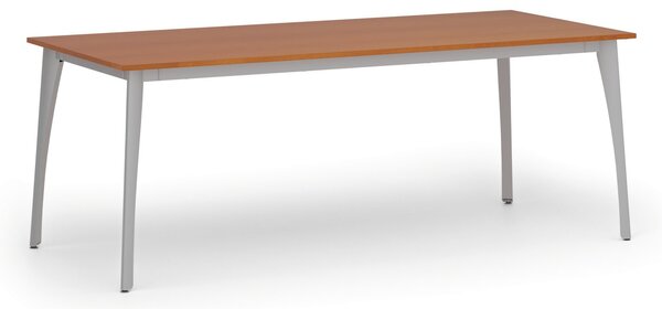 Stół konferencyjny do biura PRIMO OMEGA, 200x90 cm, szara podstawa, czereśnia