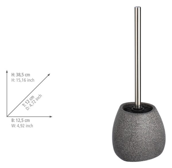 Szara ceramiczna szczotka do WC Wenko Pion, wys. 38,5 cm