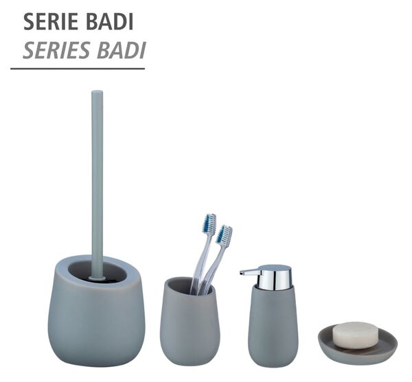Szara ceramiczna szczotka do WC Wenko Badi