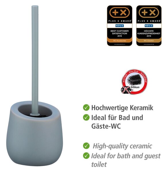Szara ceramiczna szczotka do WC Wenko Badi