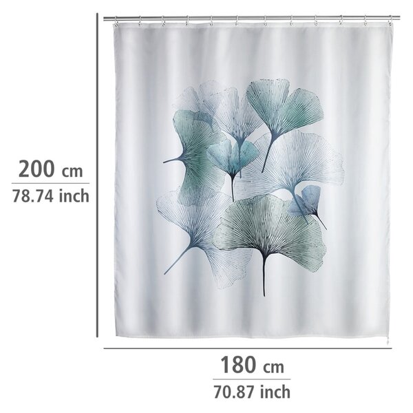 Zasłona prysznicowa odpowiednia do prania Wenko Ginkgo, 180x200 cm