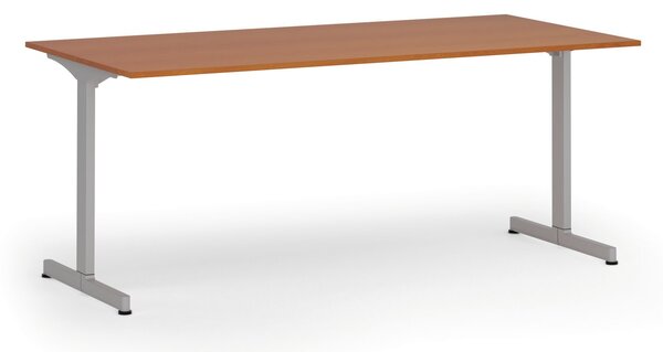 Biurko PRIMO BETA, 180x90 cm, szara podstawa, czereśnia