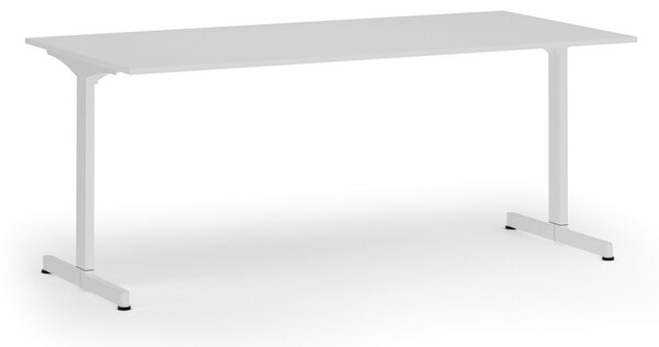 Biurko PRIMO BETA, 180x90 cm, biała podstawa, biały