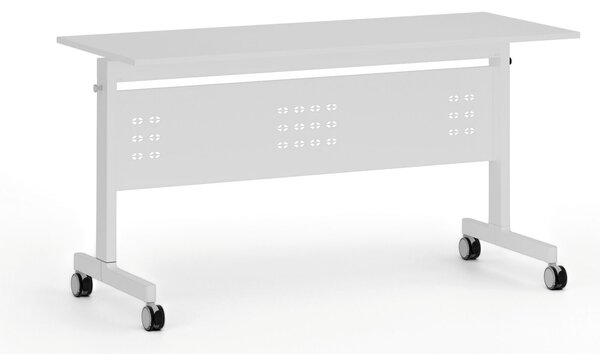 Mobilny stół PRIMO MOBI, 140x60 cm, biała podstawa, biały
