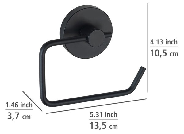 Czarny uchwyt na papier toaletowy Wenko Vacuum-Loc® Milazzo