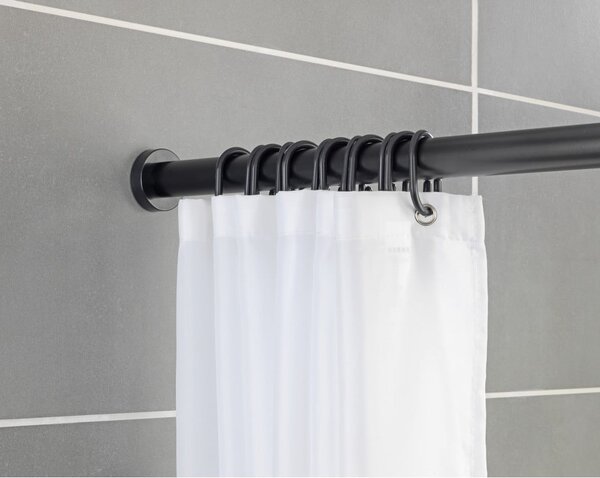 Czarny drążek teleskopowy do łazienki Wenko Luz, dł. 70-115 cm