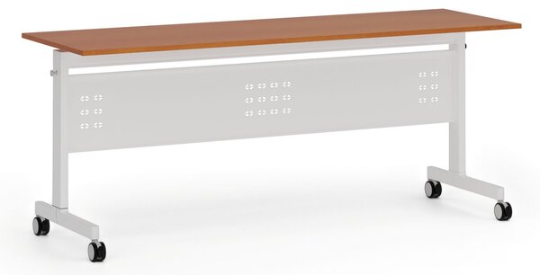 Mobilny stół PRIMO MOBI, 180x60 cm, biała podstawa, czereśnia