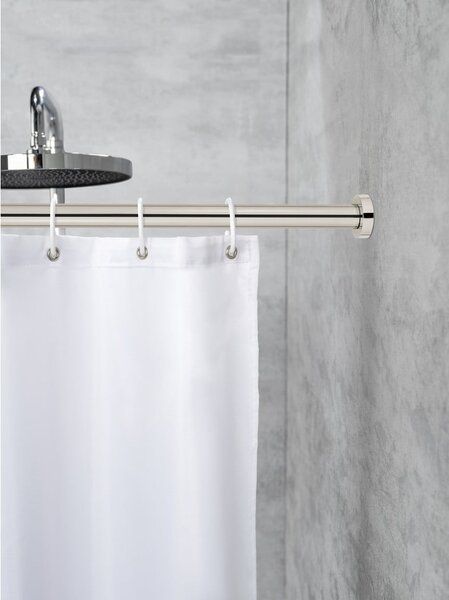 Drążek teleskopowy w kolorze srebra do łazienki Wenko Luz, dł. 110-185 cm