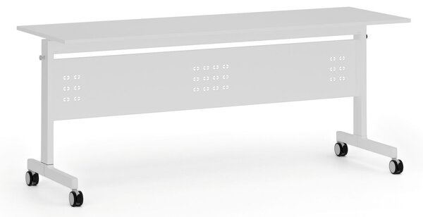 Mobilny stół PRIMO MOBI, 180x60 cm, biała podstawa, biały