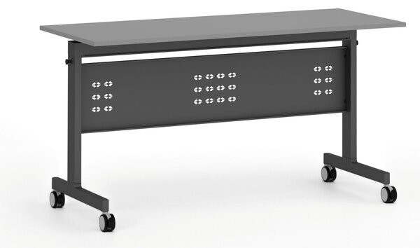 Mobilny stół PRIMO MOBI, 140x60 cm, czarna podstawa, grafit