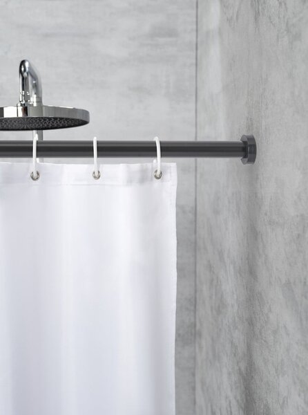 Czarny drążek teleskopowy do łazienki Wenko Luz, dł. 70-115 cm