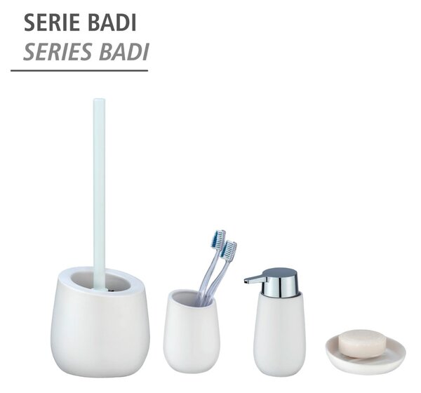 Biała ceramiczna szczotka do WC Wenko Badi