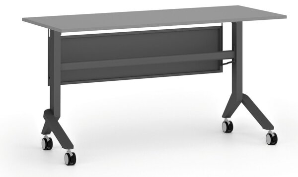 Mobilny stół PRIMO MOVE, 140x60 cm, czarna podstawa, grafit