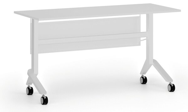 Mobilny stół PRIMO MOVE, 140x60 cm, biała podstawa, biały