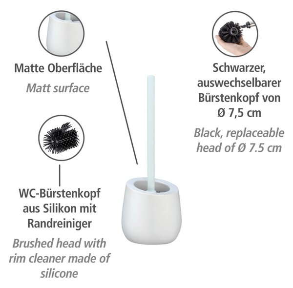 Biała ceramiczna szczotka do WC Wenko Badi