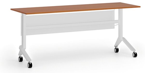Mobilny stół PRIMO MOVE, 180x60 cm, biała podstawa, czereśnia