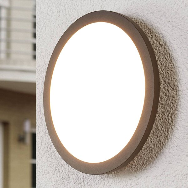 Lampa sufitowa zewnętrzna LED Malena, czujnik ruchu, IP65 Malena Lucande, czarny, aluminium, nowoczesny