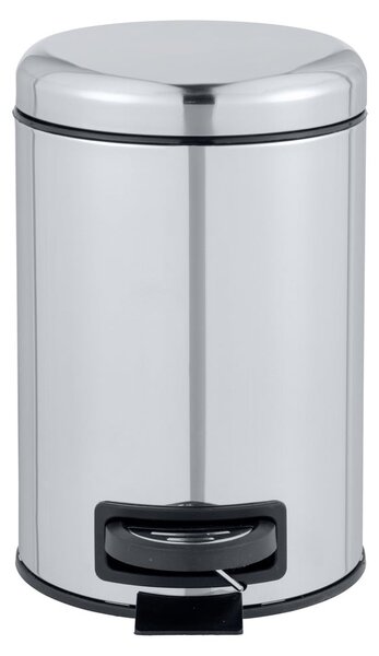 Kosz na śmieci z pedałem w srebrnym kolorze Wenko Leman Shiny, 3 l