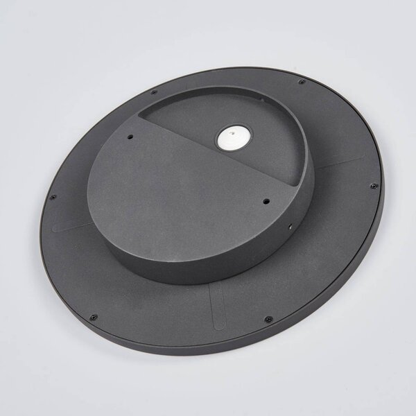 Lampa sufitowa zewnętrzna LED Malena, czujnik ruchu, IP65 Malena Lucande, czarny, aluminium, nowoczesny